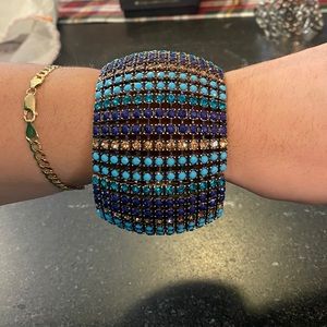 Sea of Blue Gem Embellished Cuff